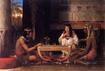 Egyptian Chess Players Romantic Sir Lawrence Alma Tadema Oil Paintings